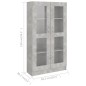vidaXL Vitrina de madera contrachapada gris hormigón 82,5x30,5x150cm vidaXL Vitrina de madera contrachapada gris hormigón 82,5x30,5x150cm