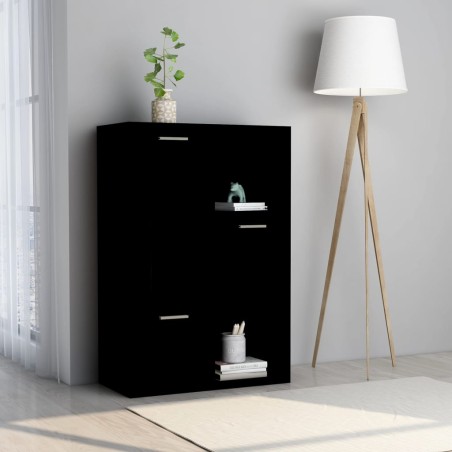 vidaXL Armario almacenamiento madera contrachapada negra 60x29,5x90 cm