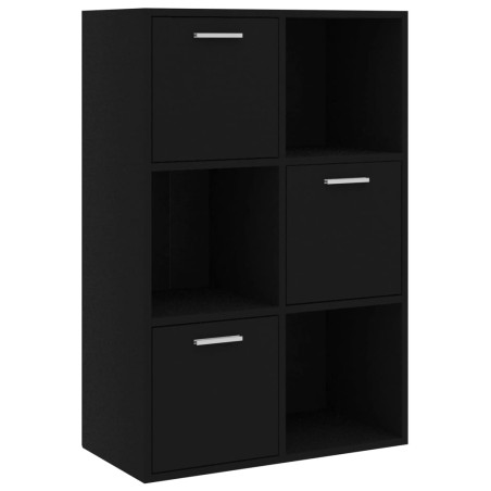 vidaXL Armario almacenamiento madera contrachapada negra 60x29,5x90 cm