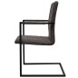 vidaXL Sillas de comedor voladizas 2 unidades cuero sintético marrón vidaXL Sillas de comedor voladizas 2 unidades cuero sintético marrón
