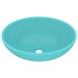 vidaXL Lavabo de lujo ovalado cerámica verde claro mate 40x33 cm vidaXL Lavabo de lujo ovalado cerámica verde claro mate 40x33 cm
