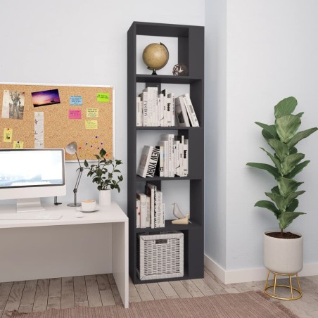 vidaXL Estantería/divisor madera contrachapada gris 45x24x159 cm