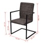 vidaXL Sillas de comedor voladizas 2 unidades cuero sintético marrón vidaXL Sillas de comedor voladizas 2 unidades cuero sintético marrón