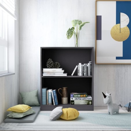 vidaXL Estantería de madera contrachapada gris 60x24x74,5 cm