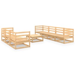 vidaXL Juego de muebles de jardín 8 piezas madera maciza de pino