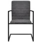 vidaXL Sillas voladizas de comedor 2 unidades cuero sintético gris vidaXL Sillas voladizas de comedor 2 unidades cuero sintético gris