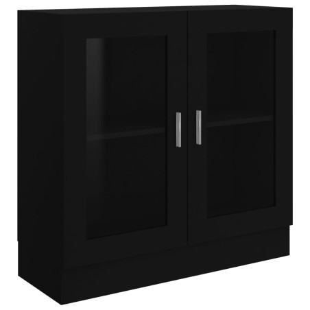 vidaXL Vitrina de madera contrachapada negro 82,5x30,5x80 cm