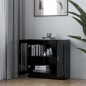 vidaXL Vitrina de madera contrachapada negro 82,5x30,5x80 cm vidaXL Vitrina de madera contrachapada negro 82,5x30,5x80 cm