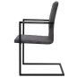 vidaXL Sillas voladizas de comedor 2 unidades cuero sintético gris vidaXL Sillas voladizas de comedor 2 unidades cuero sintético gris
