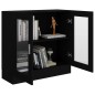 vidaXL Vitrina de madera contrachapada negro 82,5x30,5x80 cm vidaXL Vitrina de madera contrachapada negro 82,5x30,5x80 cm