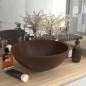vidaXL Lavabo de lujo redondo cerámica marrón oscuro mate 32,5x14 cm vidaXL Lavabo de lujo redondo cerámica marrón oscuro mate 32,5x14 cm