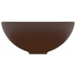 vidaXL Lavabo de lujo redondo cerámica marrón oscuro mate 32,5x14 cm vidaXL Lavabo de lujo redondo cerámica marrón oscuro mate 32,5x14 cm
