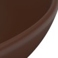 vidaXL Lavabo de lujo redondo cerámica marrón oscuro mate 32,5x14 cm vidaXL Lavabo de lujo redondo cerámica marrón oscuro mate 32,5x14 cm