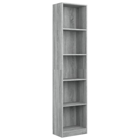 vidaXL Estantería de 5 niveles contrachapada gris Sonoma 40x24x175 cm