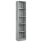vidaXL Estantería de 5 niveles contrachapada gris Sonoma 40x24x175 cm vidaXL Estantería de 5 niveles contrachapada gris Sonoma 40x24x175 cm