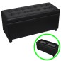 vidaXL Otomana de almacenamiento de cuero artificial negro vidaXL Otomana de almacenamiento de cuero artificial negro