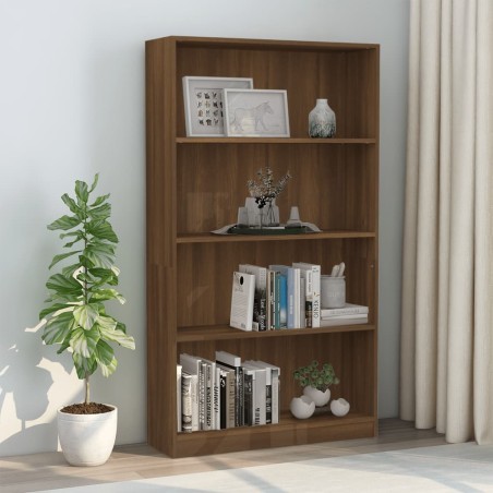 vidaXL Estantería 4 niveles madera color marrón roble 80x24x142 cm
