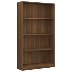 vidaXL Estantería 4 niveles madera color marrón roble 80x24x142 cm