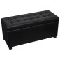 vidaXL Otomana de almacenamiento de cuero artificial negro vidaXL Otomana de almacenamiento de cuero artificial negro