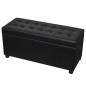 vidaXL Otomana de almacenamiento de cuero artificial negro vidaXL Otomana de almacenamiento de cuero artificial negro