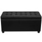 vidaXL Otomana de almacenamiento de cuero artificial negro vidaXL Otomana de almacenamiento de cuero artificial negro