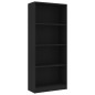 vidaXL Estantería de 4 niveles madera contrachapada negra 60x24x142 cm vidaXL Estantería de 4 niveles madera contrachapada negra 60x24x142 cm