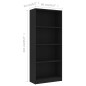 vidaXL Estantería de 4 niveles madera contrachapada negra 60x24x142 cm vidaXL Estantería de 4 niveles madera contrachapada negra 60x24x142 cm