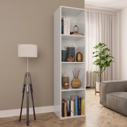 vidaXL Estantería de libros contrachapada blanco brillo 36x30x143cm