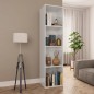 vidaXL Estantería de libros contrachapada blanco brillo 36x30x143cm vidaXL Estantería de libros contrachapada blanco brillo 36x30x143cm