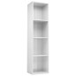 vidaXL Estantería de libros contrachapada blanco brillo 36x30x143cm vidaXL Estantería de libros contrachapada blanco brillo 36x30x143cm
