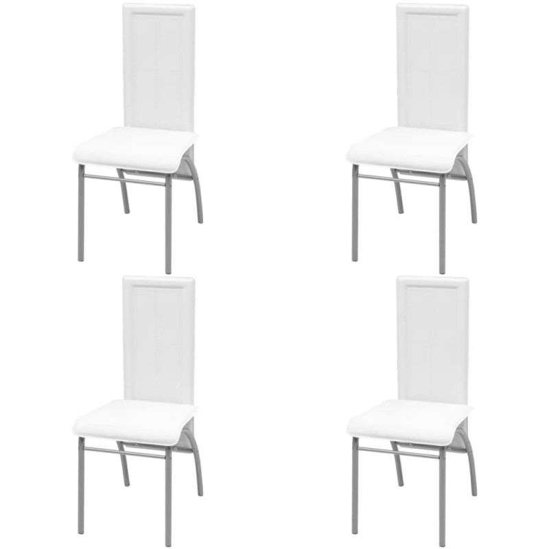 vidaXL Sillas de comedor 4 unidades cuero sintético blanco vidaXL Sillas de comedor 4 unidades cuero sintético blanco