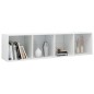 vidaXL Estantería de libros contrachapada blanco brillo 36x30x143cm vidaXL Estantería de libros contrachapada blanco brillo 36x30x143cm