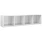 vidaXL Estantería de libros contrachapada blanco brillo 36x30x143cm vidaXL Estantería de libros contrachapada blanco brillo 36x30x143cm