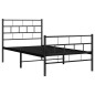 vidaXL Estructura de cama con cabecero y estribo metal negro 107x203cm vidaXL Estructura de cama con cabecero y estribo metal negro 107x203cm