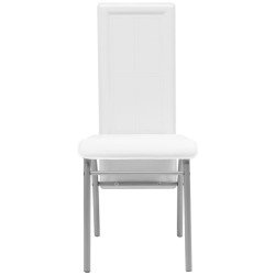 vidaXL Sillas de comedor 4 unidades cuero sintético blanco