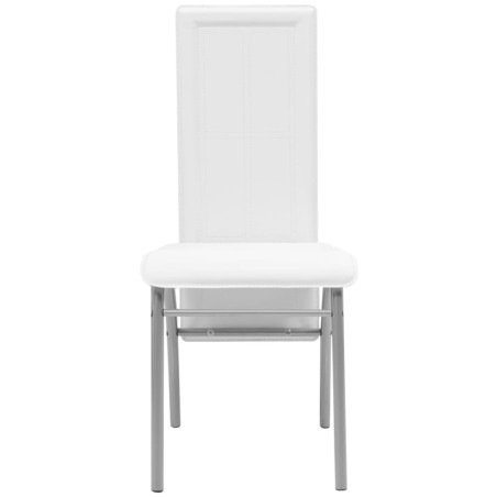 vidaXL Sillas de comedor 4 unidades cuero sintético blanco