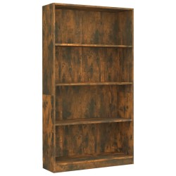 vidaXL Estantería 4 niveles madera color roble ahumado 80x24x142 cm