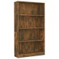 vidaXL Estantería 4 niveles madera color roble ahumado 80x24x142 cm vidaXL Estantería 4 niveles madera color roble ahumado 80x24x142 cm