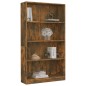 vidaXL Estantería 4 niveles madera color roble ahumado 80x24x142 cm vidaXL Estantería 4 niveles madera color roble ahumado 80x24x142 cm