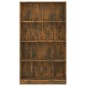 vidaXL Estantería 4 niveles madera color roble ahumado 80x24x142 cm vidaXL Estantería 4 niveles madera color roble ahumado 80x24x142 cm