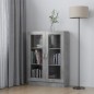 vidaXL Vitrina de madera contrachapada gris hormigón 82,5x30,5x115 cm vidaXL Vitrina de madera contrachapada gris hormigón 82,5x30,5x115 cm