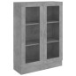 vidaXL Vitrina de madera contrachapada gris hormigón 82,5x30,5x115 cm vidaXL Vitrina de madera contrachapada gris hormigón 82,5x30,5x115 cm