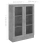 vidaXL Vitrina de madera contrachapada gris hormigón 82,5x30,5x115 cm vidaXL Vitrina de madera contrachapada gris hormigón 82,5x30,5x115 cm