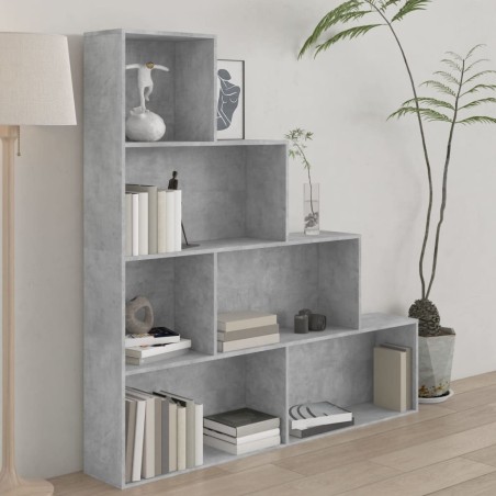 vidaXL Estantería madera contrachapada gris hormigón 155x24x160cm