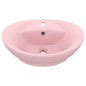 vidaXL Lavabo lujoso con rebosadero cerámica rosa mate 58,5x39 cm vidaXL Lavabo lujoso con rebosadero cerámica rosa mate 58,5x39 cm