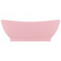 vidaXL Lavabo lujoso con rebosadero cerámica rosa mate 58,5x39 cm vidaXL Lavabo lujoso con rebosadero cerámica rosa mate 58,5x39 cm