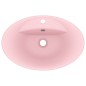 vidaXL Lavabo lujoso con rebosadero cerámica rosa mate 58,5x39 cm vidaXL Lavabo lujoso con rebosadero cerámica rosa mate 58,5x39 cm