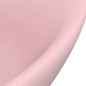 vidaXL Lavabo lujoso con rebosadero cerámica rosa mate 58,5x39 cm vidaXL Lavabo lujoso con rebosadero cerámica rosa mate 58,5x39 cm