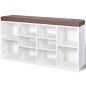 vidaXL Banco zapatero con 10 compartimentos blanco vidaXL Banco zapatero con 10 compartimentos blanco