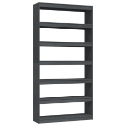 vidaXL Estantería divisor de espacios madera pino gris 100x30x200 cm